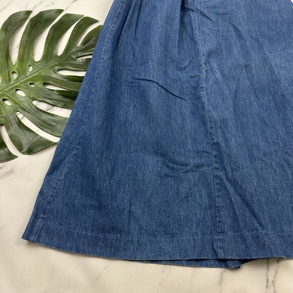 Talbots Womens Vintage 90s Denim Maxi Skirt Size M Blue Pleated Pockets - Picture 10 of 10